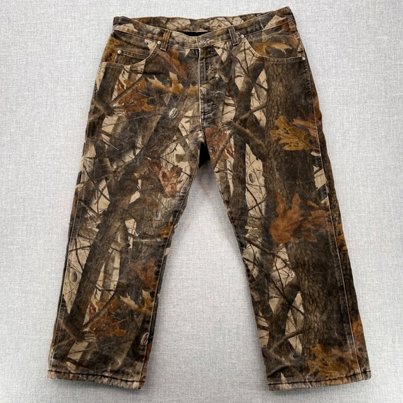 Wrangler Other - VTG Y2K Wrangler Pro Gear Camo Pants 36x25 Men Brown Fleece Lined Hunting Ranch